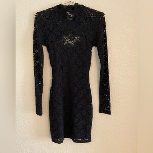 New Windsor Black Lace Long Sleeve Dress